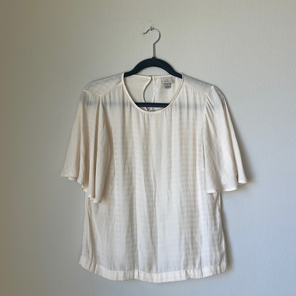 Ivory Flutter Sleeve Top